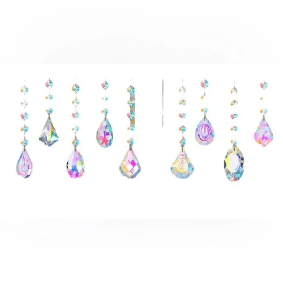 Sun Catchers with Crystal Prisms on a Multi Crystal Link with Hooks to Hang - Picture 2 of 4